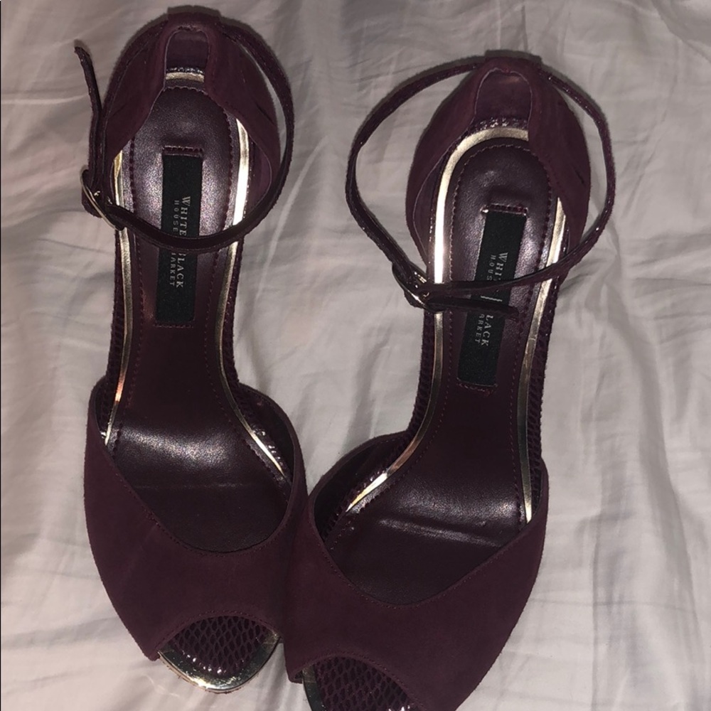 Maroon Suede and snakeskin heels